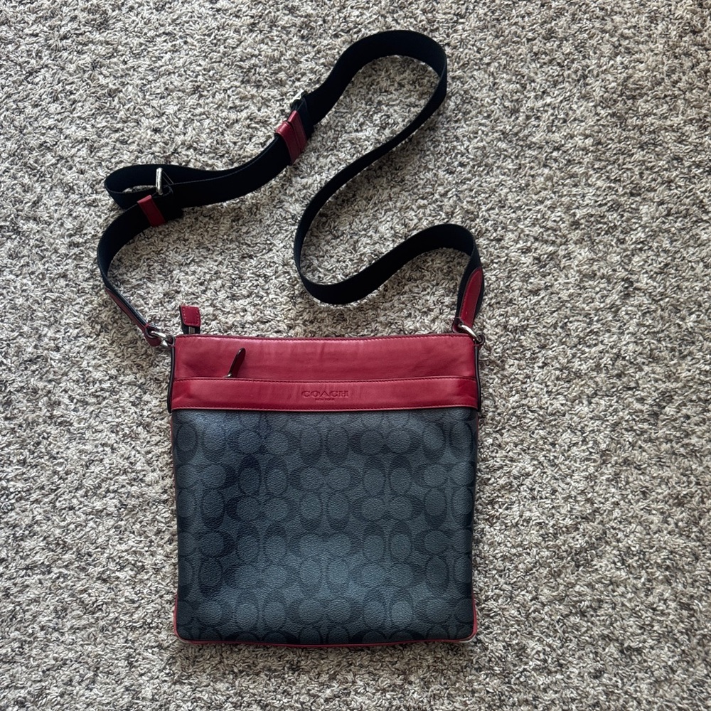 Coach Red and Black Crossbody Bag
